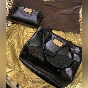 Kate Spade black with matching wallet new without tags